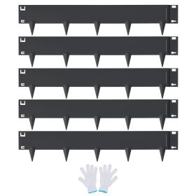 VEVOR Steel Landscape Edging, 5-pack Steel Garden Edging Borders, 39" L x 3" H Strips, Hammer-in Edging Border