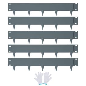 VEVOR Steel Landscape Edging, 5-pack Steel Garden Edging Borders, 39" L x 4" H Strips, Hammer-in Edging Border