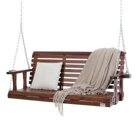 VEVOR Wooden Porch Swing 5.5 ft, Patio bench swing for Courtyard & Garden, Upgraded 880 lbs Strong Load Capacity