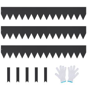 VEVOR Steel Landscape Edging, 3-pack Steel Garden Edging Borders, 40" L x 6" H Strips, Hammer-in Edging Border with 5 Clips