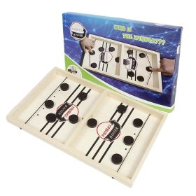 Fast Sling Puck Game,Wooden Hockey Game,Super Foosball Table,Desktop Battle Parent-Child Interaction Winner Slingshot Game