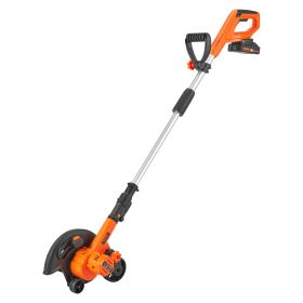 VEVOR Lawn Edger, 20 V Battery Powered Cordless Edger, 9-inch Blade Edger Lawn Tool with 3-Position Blade Depth, Battery and Charger Included