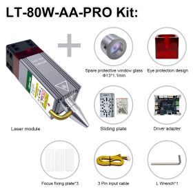 LASER TREE 80W High Power Laser Module with Air Assist Metal Nozzle TTL Laser Head for CNC Engraving Cutting Machine DIY Tools