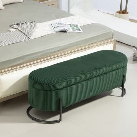 COOLMORE Storage Ottoman,Bedroom End Bench,Upholstered Fabric Storage Ottoman with Safety Hinge, Entryway Padded Footstool