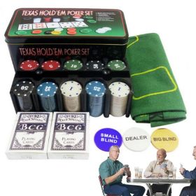 200 Pcs Portable Texas Poker Chips Set Baccarat Casino Professional Entertainment Equipment Holdem Game Coins With Box Card Game