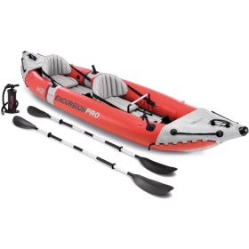 Excursion Pro Inflatable Kayak Series: Includes Deluxe 86in Kayak Paddles and High-Output Pump â€“ SuperTough PVC