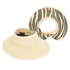 Striped Straw Polyester Visor Hat