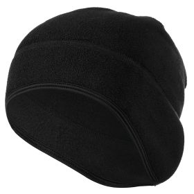 Winter Warm Ear Cover Cap Soft Men Women Ski Snowboard Cycling Skin-friendly Beanies Hiking Polar Fleece Running Windproof Hat (Color: Black)