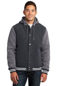 Sport-Tek Insulated Letterman Jacket JST82 (Color: Graphite/ Vintage Heather, size: XL)