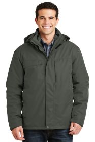 Port Authority Herringbone 3-in-1 Parka J302 (Color: Spruce Green, size: S)