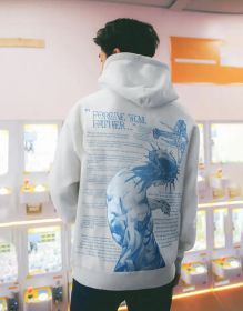 Men's And Women's Casual Printed Hooded Sweater (Option: JQ5234 Blue Word White-XS)