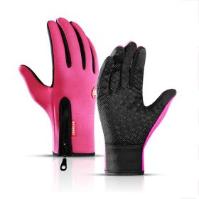 Hot Winter Gloves For Men Women Touchscreen Warm Outdoor Cycling Driving Motorcycle Cold Gloves Windproof Non-Slip Womens Gloves (Gloves Size: S, Color: Pink)