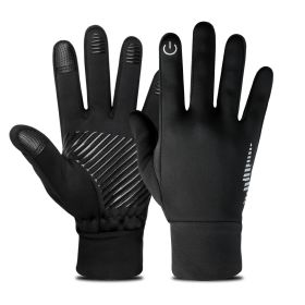 Cycling Gloves Fleece Warm Mountaineering Skiing non-slip Touch Screen Reflective Gloves (size: XL)