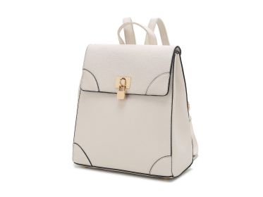 MKF Collection Sansa Vegan Leather Women's Backpack by Mia k (Material: Vegan Leather, Color: Ivory)