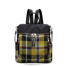 MKF Collection Nishi Plaid Backpack Women by Mia K (Material: Vegan Leather, Color: Mustard)