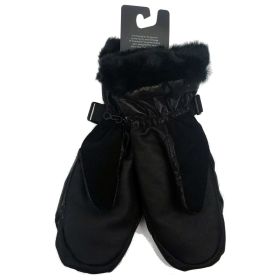 C9 Champion Waterproof Windproof Black Ski Faux Fur Mitten 2 Pack (size: M/L)