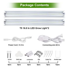 EU Plug in LED Tube Strip Light Bars 5000K White Full Spectrum LED Grow Light T5 Phytolamp for Plants Hydroponics Growing Lamp (Emitting Color: 1 To 2, Plug Type: UK)