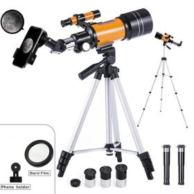 150X Zoom HD Star Moon Professional Astronomical Telescope; Space Monocular Powerful Binoculars; Long Range Night Vision Tourism (Color: Luxury-Orange)