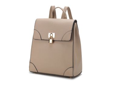 MKF Collection Sansa Vegan Leather Women's Backpack by Mia k (Material: Vegan Leather, Color: Sand)